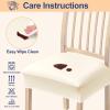 imageSmiry Waterproof Seat Covers for Chairs Set of 4 Stretch Pu Leather Removable Washable Dining Room Chair Seat Slipcovers Protector No Rear Covers BeigeBeige