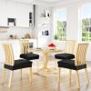 imageSmiry Waterproof Seat Covers for Chairs Set of 4 Stretch Pu Leather Removable Washable Dining Room Chair Seat Slipcovers Protector No Rear Covers BeigeBlack