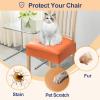imageSmiry Waterproof Seat Covers for Chairs Set of 4 Stretch Pu Leather Removable Washable Dining Room Chair Seat Slipcovers Protector No Rear Covers BeigeOrange