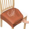 imageSmiry Waterproof Seat Covers for Chairs Set of 4 Stretch Pu Leather Removable Washable Dining Room Chair Seat Slipcovers Protector No Rear Covers BeigeLight Brown