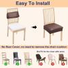 imageSmiry Waterproof Seat Covers for Chairs Set of 4 Stretch Pu Leather Removable Washable Dining Room Chair Seat Slipcovers Protector No Rear Covers BeigeCoffee