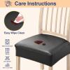 imageSmiry Waterproof Seat Covers for Chairs Set of 4 Stretch Pu Leather Removable Washable Dining Room Chair Seat Slipcovers Protector No Rear Covers BeigeBlack