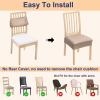 imageSmiry Waterproof Seat Covers for Chairs Set of 4 Stretch Pu Leather Removable Washable Dining Room Chair Seat Slipcovers Protector No Rear Covers BeigeKhaki