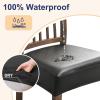 imageSmiry Waterproof Seat Covers for Chairs Set of 4 Stretch Pu Leather Removable Washable Dining Room Chair Seat Slipcovers Protector No Rear Covers BeigeBlack