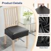imageSmiry Waterproof Seat Covers for Chairs Set of 4 Stretch Pu Leather Removable Washable Dining Room Chair Seat Slipcovers Protector No Rear Covers BeigeBlack