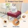 imageSmiry Waterproof Seat Covers for Chairs Set of 4 Stretch Pu Leather Removable Washable Dining Room Chair Seat Slipcovers Protector No Rear Covers BeigeWine Red