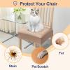 imageSmiry Waterproof Seat Covers for Chairs Set of 4 Stretch Pu Leather Removable Washable Dining Room Chair Seat Slipcovers Protector No Rear Covers BeigeKhaki