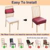 imageSmiry Waterproof Seat Covers for Chairs Set of 4 Stretch Pu Leather Removable Washable Dining Room Chair Seat Slipcovers Protector No Rear Covers BeigeWine Red