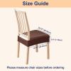 imageSmiry Waterproof Seat Covers for Chairs Set of 4 Stretch Pu Leather Removable Washable Dining Room Chair Seat Slipcovers Protector No Rear Covers BeigeCoffee