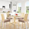 imageSmiry Waterproof Seat Covers for Chairs Set of 4 Stretch Pu Leather Removable Washable Dining Room Chair Seat Slipcovers Protector No Rear Covers BeigeKhaki
