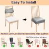 imageSmiry Waterproof Seat Covers for Chairs Set of 4 Stretch Pu Leather Removable Washable Dining Room Chair Seat Slipcovers Protector No Rear Covers BeigeGrey