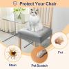 imageSmiry Waterproof Seat Covers for Chairs Set of 4 Stretch Pu Leather Removable Washable Dining Room Chair Seat Slipcovers Protector No Rear Covers BeigeGrey