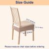 imageSmiry Waterproof Seat Covers for Chairs Set of 4 Stretch Pu Leather Removable Washable Dining Room Chair Seat Slipcovers Protector No Rear Covers BeigeKhaki
