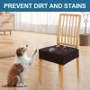 imageSmiry Waterproof Seat Covers for Dining Room Chairs Set of 4 Stretch Jacquard Removable Washable Chair Seat Slipcovers Protector No Rear Covers BlackBrown