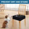 imageSmiry Waterproof Seat Covers for Dining Room Chairs Set of 4 Stretch Jacquard Removable Washable Chair Seat Slipcovers Protector No Rear Covers BlackBlack