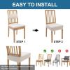 imageSmiry Waterproof Seat Covers for Dining Room Chairs Set of 4 Stretch Jacquard Removable Washable Chair Seat Slipcovers Protector No Rear Covers BlackBeige