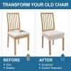 imageSmiry Waterproof Seat Covers for Dining Room Chairs Set of 4 Stretch Jacquard Removable Washable Chair Seat Slipcovers Protector No Rear Covers BlackBeige