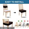 imageSmiry Waterproof Seat Covers for Dining Room Chairs Set of 4 Stretch Jacquard Removable Washable Chair Seat Slipcovers Protector No Rear Covers BlackBrown