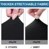 imageSmiry Waterproof Seat Covers for Dining Room Chairs Set of 4 Stretch Jacquard Removable Washable Chair Seat Slipcovers Protector No Rear Covers BlackBlack