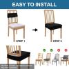 imageSmiry Waterproof Seat Covers for Dining Room Chairs Set of 4 Stretch Jacquard Removable Washable Chair Seat Slipcovers Protector No Rear Covers BlackBlack