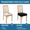 imageSmiry Waterproof Seat Covers for Dining Room Chairs Set of 4 Stretch Jacquard Removable Washable Chair Seat Slipcovers Protector No Rear Covers BlackBlack