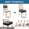 imageSmiry Waterproof Seat Covers for Dining Room Chairs Set of 4 Stretch Jacquard Removable Washable Chair Seat Slipcovers Protector No Rear Covers BlackDark Grey