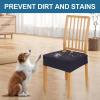 imageSmiry Waterproof Seat Covers for Dining Room Chairs Set of 4 Stretch Jacquard Removable Washable Chair Seat Slipcovers Protector No Rear Covers BlackDark Grey