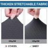 imageSmiry Waterproof Seat Covers for Dining Room Chairs Set of 4 Stretch Jacquard Removable Washable Chair Seat Slipcovers Protector No Rear Covers BlackDark Grey