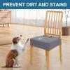 imageSmiry Waterproof Seat Covers for Dining Room Chairs Set of 4 Stretch Jacquard Removable Washable Chair Seat Slipcovers Protector No Rear Covers BlackGrey