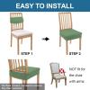 imageSmiry Waterproof Seat Covers for Dining Room Chairs Set of 4 Stretch Jacquard Removable Washable Chair Seat Slipcovers Protector No Rear Covers BlackGreen