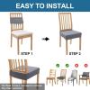 imageSmiry Waterproof Seat Covers for Dining Room Chairs Set of 4 Stretch Jacquard Removable Washable Chair Seat Slipcovers Protector No Rear Covers BlackGrey