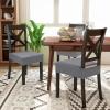 imageSmiry Waterproof Seat Covers for Dining Room Chairs Set of 4 Stretch Jacquard Removable Washable Chair Seat Slipcovers Protector No Rear Covers BlackGrey
