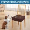 imageSmiry Waterproof Seat Covers for Dining Room Chairs Set of 4 Stretch Jacquard Removable Washable Chair Seat Slipcovers Protector No Rear Covers BlackLight Chocolate