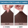imageSmiry Waterproof Seat Covers for Dining Room Chairs Set of 4 Stretch Jacquard Removable Washable Chair Seat Slipcovers Protector No Rear Covers BlackLight Chocolate