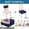 imageSmiry Waterproof Seat Covers for Dining Room Chairs Set of 4 Stretch Jacquard Removable Washable Chair Seat Slipcovers Protector No Rear Covers BlackNavy