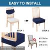 imageSmiry Waterproof Seat Covers for Dining Room Chairs Set of 4 Stretch Jacquard Removable Washable Chair Seat Slipcovers Protector No Rear Covers BlackNavy
