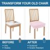 imageSmiry Waterproof Seat Covers for Dining Room Chairs Set of 4 Stretch Jacquard Removable Washable Chair Seat Slipcovers Protector No Rear Covers BlackPink