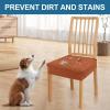 imageSmiry Waterproof Seat Covers for Dining Room Chairs Set of 4 Stretch Jacquard Removable Washable Chair Seat Slipcovers Protector No Rear Covers BlackRust