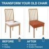imageSmiry Waterproof Seat Covers for Dining Room Chairs Set of 4 Stretch Jacquard Removable Washable Chair Seat Slipcovers Protector No Rear Covers BlackRust