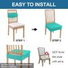 imageSmiry Waterproof Seat Covers for Dining Room Chairs Set of 4 Stretch Jacquard Removable Washable Chair Seat Slipcovers Protector No Rear Covers BlackTeal