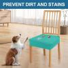 imageSmiry Waterproof Seat Covers for Dining Room Chairs Set of 4 Stretch Jacquard Removable Washable Chair Seat Slipcovers Protector No Rear Covers BlackTeal