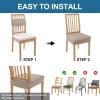 imageSmiry Waterproof Seat Covers for Dining Room Chairs Set of 4 Stretch Jacquard Removable Washable Chair Seat Slipcovers Protector No Rear Covers BlackTaupe