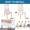 imageSmiry Waterproof Seat Covers for Dining Room Chairs Set of 4 Stretch Jacquard Removable Washable Chair Seat Slipcovers Protector No Rear Covers BlackWhite