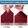 imageSmiry Waterproof Seat Covers for Dining Room Chairs Set of 4 Stretch Jacquard Removable Washable Chair Seat Slipcovers Protector No Rear Covers BlackWine Red