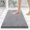 imageSmiry Luxury Chenille Bathroom Rugs 24x16 Extra Soft and Absorbent Shaggy Bath Mat Machine Washable NonSlip Plush Carpet Runner for Tub Shower and Floor Home Decor Accessories Grey