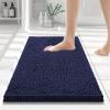 imageSmiry Luxury Chenille Bathroom Rugs 24x16 Extra Soft and Absorbent Shaggy Bath Mat Machine Washable NonSlip Plush Carpet Runner for Tub Shower and Floor Home Decor Accessories Navy Blue