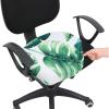 imageSmiry Printed Office Computer Chair Seat Covers Stretch Fit Universal Desk Rotating Chair Cover Washable Removable Seat Cushion Protectors  BeigeGreen