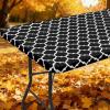 imageSmiry Rectangle Picnic Table Cover Waterproof Elastic Fitted Camping Tablecloths for 6 Foot Tables Wipeable Flannel Backed Vinyl Tablecloth Protector for Indoor Outdoor Teal 30x72 InchesBlack