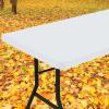imageSmiry Rectangle Tablecloth Elastic Fitted Flannel Backed Vinyl Tablecloths for 6ft Folding Tables Waterproof Wipeable Table Covers for Indoor Outdoor Picnic and Camping Black 30quotx72quotWhite