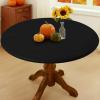 imageSmiry Round Picnic Tablecloth Waterproof Elastic Fitted Table Covers for 36quot  44quot Tables Wipeable Flannel Backed Vinyl Tablecloths for Camping Indoor Outdoor Grey ampamp WhiteBlack